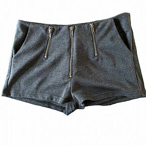 AnnaBella Triple Zipper‎ Shorty  Shorts Size Medium Gray